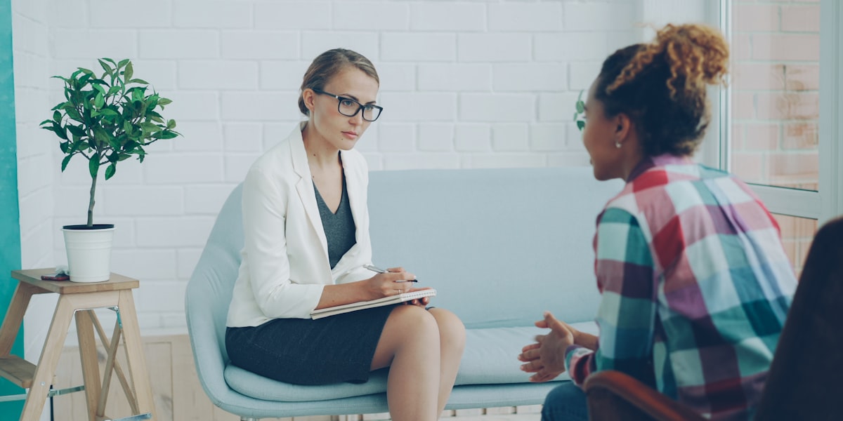 A therapy session where documentation privacy matters most